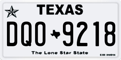 TX license plate DQO9218