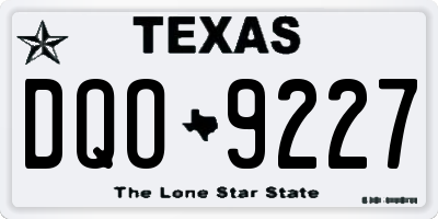 TX license plate DQO9227