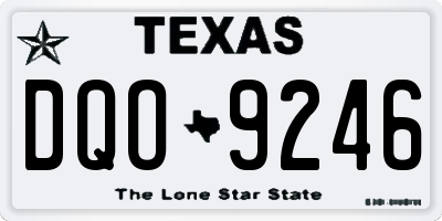 TX license plate DQO9246
