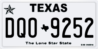 TX license plate DQO9252