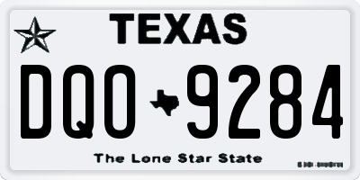 TX license plate DQO9284