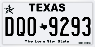 TX license plate DQO9293