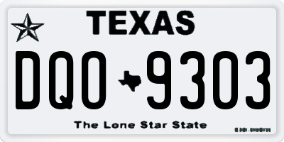 TX license plate DQO9303