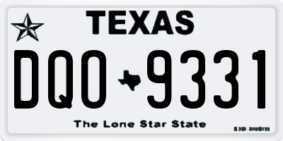 TX license plate DQO9331