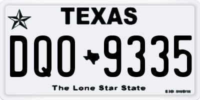 TX license plate DQO9335