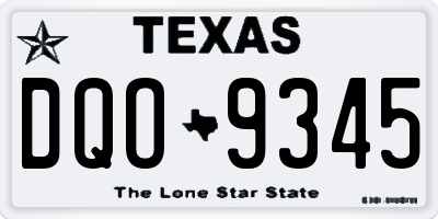 TX license plate DQO9345