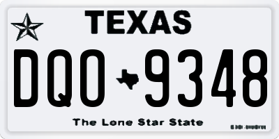 TX license plate DQO9348