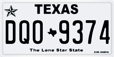 TX license plate DQO9374