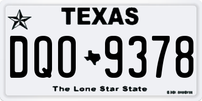 TX license plate DQO9378