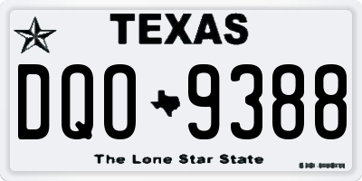 TX license plate DQO9388