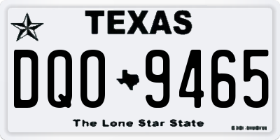 TX license plate DQO9465