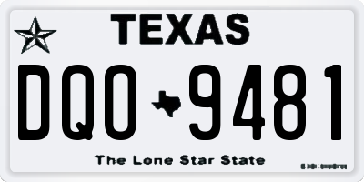 TX license plate DQO9481