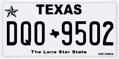 TX license plate DQO9502