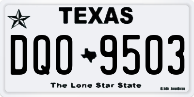 TX license plate DQO9503