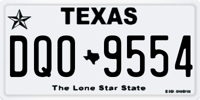 TX license plate DQO9554