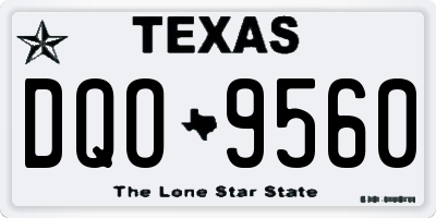 TX license plate DQO9560
