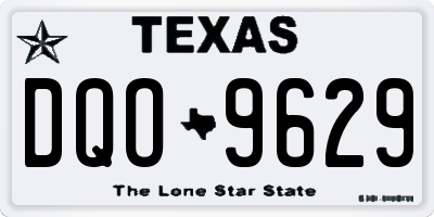 TX license plate DQO9629