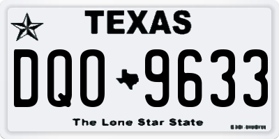 TX license plate DQO9633