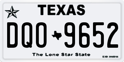 TX license plate DQO9652