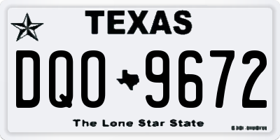 TX license plate DQO9672