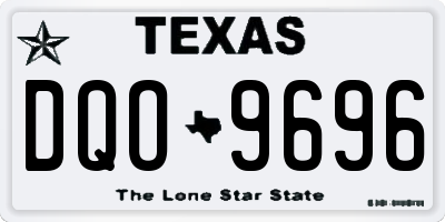 TX license plate DQO9696