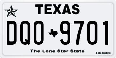 TX license plate DQO9701