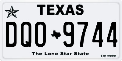 TX license plate DQO9744
