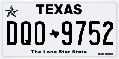 TX license plate DQO9752