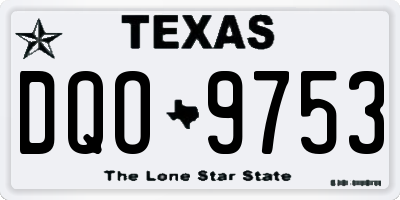 TX license plate DQO9753