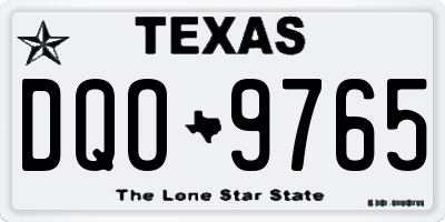TX license plate DQO9765