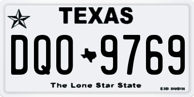 TX license plate DQO9769