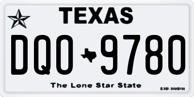 TX license plate DQO9780