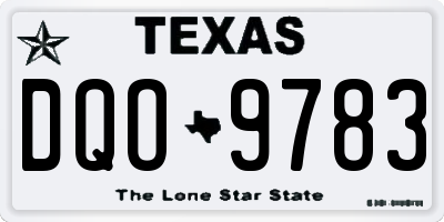 TX license plate DQO9783