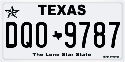 TX license plate DQO9787