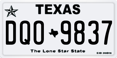 TX license plate DQO9837