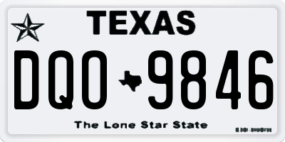 TX license plate DQO9846