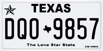TX license plate DQO9857