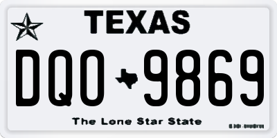 TX license plate DQO9869