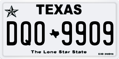 TX license plate DQO9909