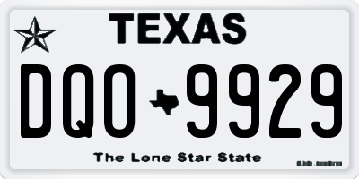 TX license plate DQO9929