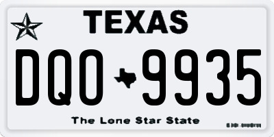 TX license plate DQO9935