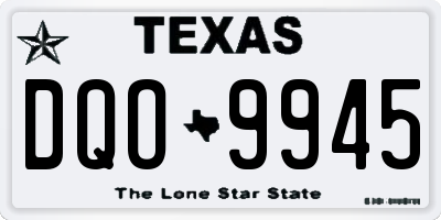 TX license plate DQO9945