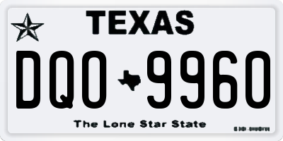TX license plate DQO9960
