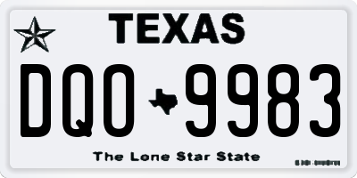 TX license plate DQO9983