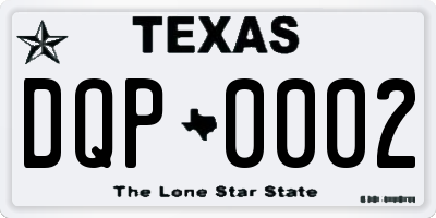 TX license plate DQP0002