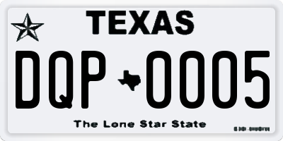 TX license plate DQP0005