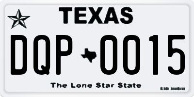TX license plate DQP0015
