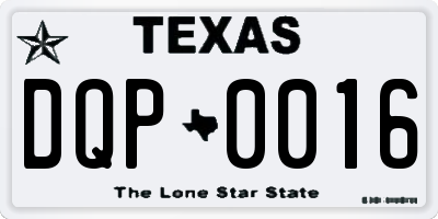 TX license plate DQP0016