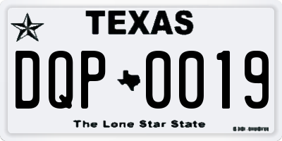 TX license plate DQP0019