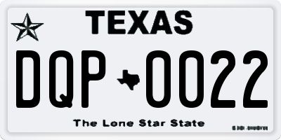 TX license plate DQP0022